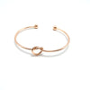 Simple Geometric Love Knot Open Metal Bracelet With Electroplated Finish Minimalist Unisex Cuff Bracelet