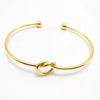 Simple Geometric Love Knot Open Metal Bracelet With Electroplated Finish Minimalist Unisex Cuff Bracelet
