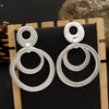 Simple Geometric Matte Metal Drop Earrings For Women Long Statement Dangle Earrings Wholesale