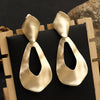 Simple Geometric Matte Metal Drop Earrings For Women Long Statement Dangle Earrings Wholesale