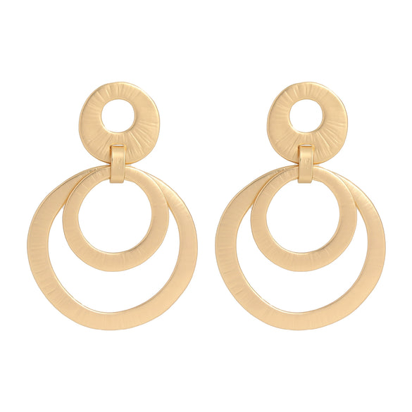 Simple Geometric Matte Metal Drop Earrings For Women Long Statement Dangle Earrings Wholesale