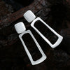 Simple Geometric Matte Metal Drop Earrings For Women Long Statement Dangle Earrings Wholesale
