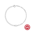 Simple Geometric O Shaped And Paper Clip Chain Stitching Silver Bracelet For Women With Electroplating Design