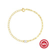 Simple Geometric O Shaped And Paper Clip Chain Stitching Silver Bracelet For Women With Electroplating Design