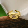 Simple Geometric Opening Ring For Women Copper 18K Gold Plated Zircon