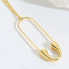 Simple Geometric Pattern Copper Mixed Gemstone Setting Electroplated Pendant Necklace For Women