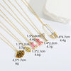 Simple Geometric Pattern Copper Mixed Gemstone Setting Electroplated Pendant Necklace For Women
