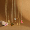 Simple Geometric Pattern Copper Mixed Gemstone Setting Electroplated Pendant Necklace For Women