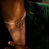 Simple Geometric Pearl Ring Pendant Necklace Bracelet Copper Gold Plated Electroplating