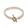 Simple Geometric Pearl Ring Pendant Necklace Bracelet Copper Gold Plated Electroplating