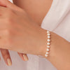 Simple Geometric Pearl Stainless Steel Jewelry Gold Chain Bracelet