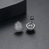 Simple Geometric Pointed Crystal Stud Earrings With Micro Inlaid Zircon Electroplated Copper Spherical Ear Jewelry