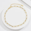 Simple Geometric S925 Sterling Silver Paper Clip Chain Anklet For Women