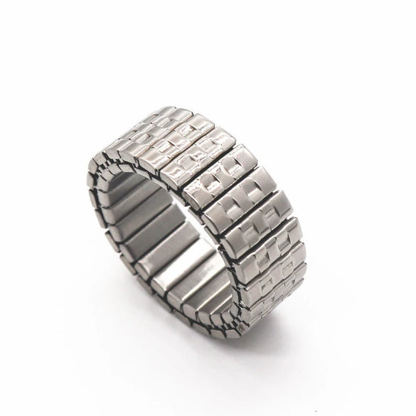 Simple Geometric Stainless Steel Adjustable Spring Ring With Electroplated Finish Unisex Fashion Jewelry