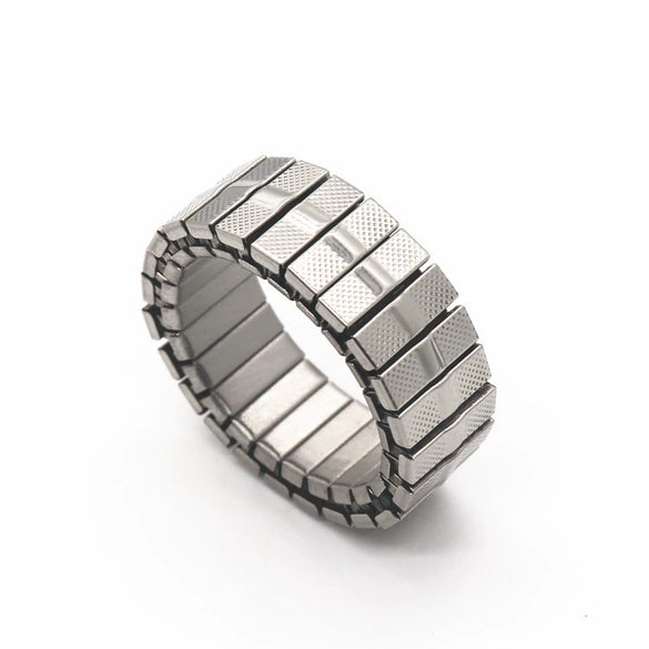 Simple Geometric Stainless Steel Adjustable Spring Ring With Electroplated Finish Unisex Fashion Jewelry
