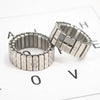 Simple Geometric Stainless Steel Adjustable Spring Ring With Electroplated Finish Unisex Fashion Jewelry