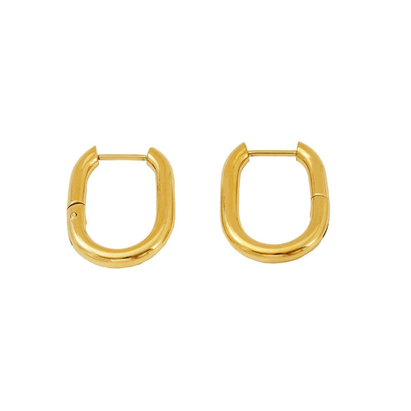 Simple Geometric Stainless Steel And Titanium Steel Goldplated Hypoallergenic Unisex Earrings