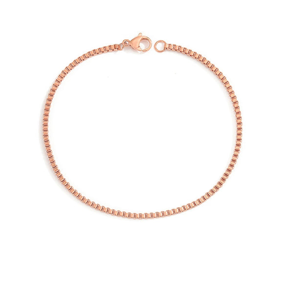 Simple Geometric Stainless Steel Box Chain Bracelet For Women Electroplated Titanium Steel Fashion Jewelry