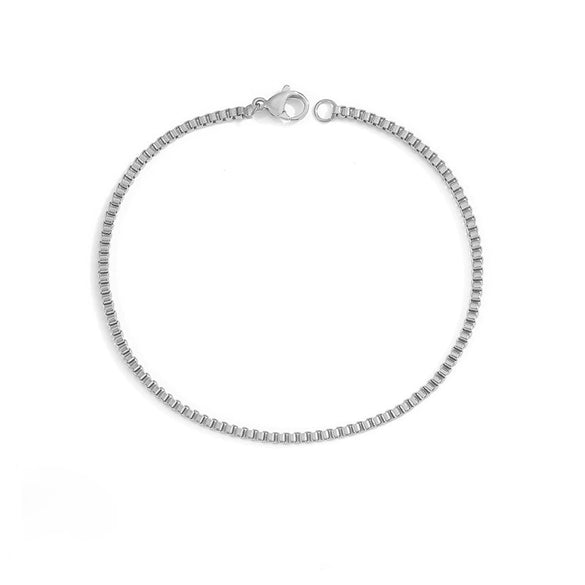 Simple Geometric Stainless Steel Box Chain Bracelet For Women Electroplated Titanium Steel Fashion Jewelry