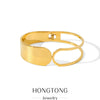 Simple Geometric Stainless Steel Bracelet With Electroplated Buckle