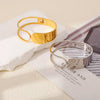 Simple Geometric Stainless Steel Bracelet With Electroplated Buckle