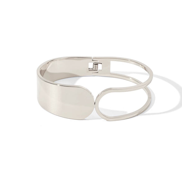 Simple Geometric Stainless Steel Bracelet With Electroplated Buckle