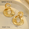 Simple Geometric Stainless Steel Earrings With Electroplating Fashion And Minimalist Style For Women