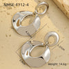 Simple Geometric Stainless Steel Earrings With Electroplating Fashion And Minimalist Style For Women