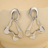 Simple Geometric Stainless Steel Earrings With Electroplating Fashion And Minimalist Style For Women