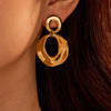 Simple Geometric Stainless Steel Earrings With Electroplating Fashion And Minimalist Style For Women