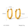 Simple Geometric Stainless Steel Goldplated Earrings For Women