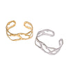 Simple Geometric Stainless Steel Open Bracelet With 18K Gold Tone Electroplated Finish For Women Light Luxury Style
