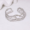 Simple Geometric Stainless Steel Open Bracelet With 18K Gold Tone Electroplated Finish For Women Light Luxury Style