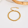 Simple Geometric Stainless Steel Side Chain Necklace Bracelet Anklet Suit With Pvd Furnace Vacuum Real Gold Plating