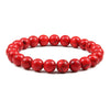 Simple Geometric Stone Elastic Beaded Bracelet With Polished Turquoise Look Beads Unisex Yoga Hand Bracelet