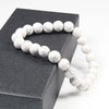 Simple Geometric Stone Elastic Beaded Bracelet With Polished Turquoise Look Beads Unisex Yoga Hand Bracelet