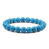 Simple Geometric Stone Elastic Beaded Bracelet With Polished Turquoise Look Beads Unisex Yoga Hand Bracelet