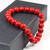 Simple Geometric Stone Elastic Beaded Bracelet With Polished Turquoise Look Beads Unisex Yoga Hand Bracelet