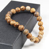 Simple Geometric Stone Elastic Beaded Bracelet With Polished Turquoise Look Beads Unisex Yoga Hand Bracelet