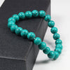 Simple Geometric Stone Elastic Beaded Bracelet With Polished Turquoise Look Beads Unisex Yoga Hand Bracelet