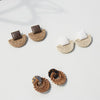 Simple Geometric Straw Bamboo Rattan Earrings With Wood And Leopard Print Acrylic Handcrafted Epoxy Dangle Earrings For Girls