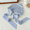 Simple Geometric Striped Fabric Triangle Scarf Headwear For Women