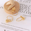 Simple Geometric Titanium Steel Open Ring With Steel Ball Design And Electroplated Finish For Women