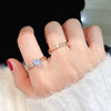 Simple Geometric Titanium Steel Zircon Ring For Women Rose Gold Electroplated Fashion Index Finger Jewelry