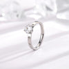Simple Geometric Titanium Steel Zircon Ring For Women Rose Gold Electroplated Fashion Index Finger Jewelry