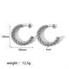 Simple Geometric Twist Ctype Stainless Steel Electroplated Earrings For Women