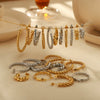 Simple Geometric Twist Ctype Stainless Steel Electroplated Earrings For Women