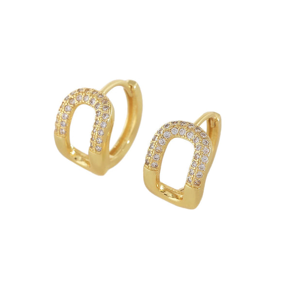 Simple Geometric Ushaped Copper Electroplated Women's Earrings