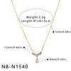 Simple Geometric Water Drop Pendant Necklace In Stainless Steel With Vacuum Plated Finish For Women