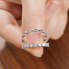 Simple Geometric Zircon Copper Ring Twopiece Set Minimalist Fashion Jewelry